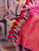 Women's Purple Cotton Saree