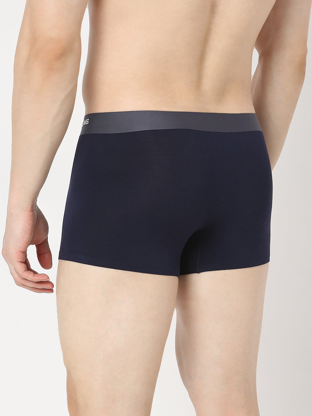 Men's Navy Mid-Rise Solid Trunk