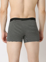 Men's Black Mid-Rise Printed Trunk