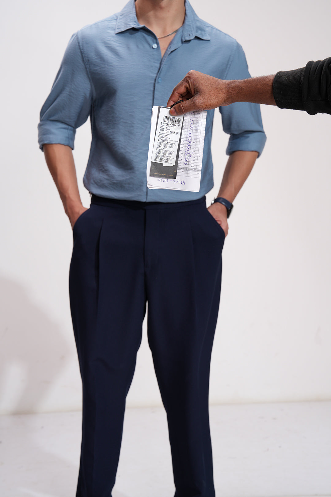 Men's Blue Casual Textured Full Sleeves Shirt