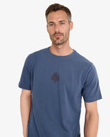 Men's Blue Casual Regular Fit Printed Half Sleeves Tshirt