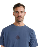 Men's Blue Casual Regular Fit Printed Half Sleeves Tshirt