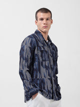 Men's Black Casual Printed Full Sleeves Shirt