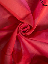 Women's Red Rayon Polyester Saree