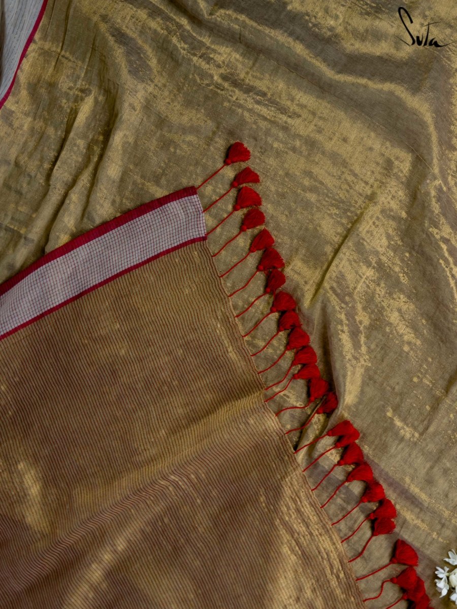 Women's Yellow Zari Cotton Saree
