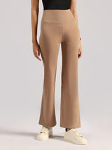 Women's Brown Solid Sports High Rise Trouser - Tall