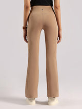 Women's Brown Solid Sports High Rise Trouser - Tall