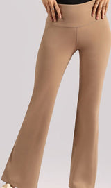 Women's Brown Solid Sports High Rise Trouser
