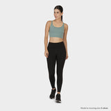 Women's Black Solid Sports High Rise Pant - Tall