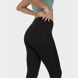 Women's Black Solid Sports High Rise Pant - Tall
