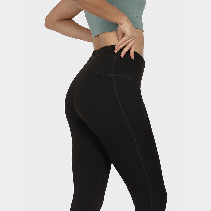 Women's Black Solid Sports High Rise Pant