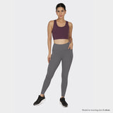 Women's Gray Solid Sports High Rise Pant - Tall