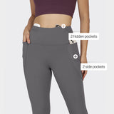 Women's Gray Solid Sports High Rise Pant - Tall