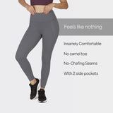 Women's Gray Solid Sports High Rise Pant - Tall
