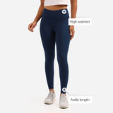 Women's Blue Solid Sports High Rise Legging