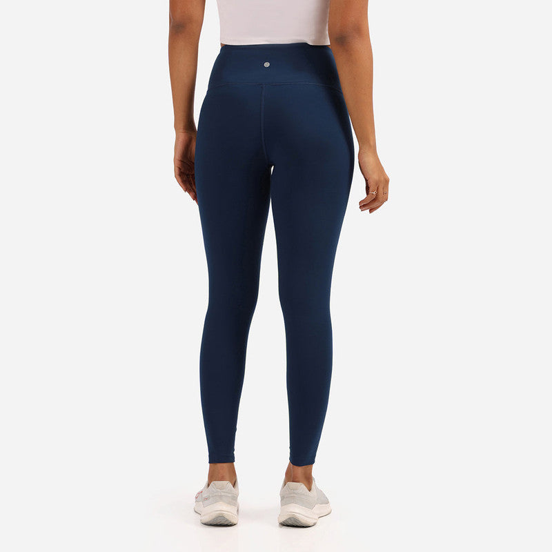 Women's Blue Solid Sports High Rise Legging