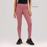 Women's Pink Solid Sports High Rise Legging