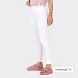 Women's White Solid Sports High Rise Legging - Tall