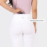 Women's White Solid Sports High Rise Legging - Tall