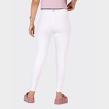 Women's White Solid Sports High Rise Legging