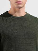 Men's Green Casual Slim Fit Solid Half Sleeves Tshirt