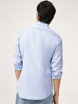 Men's Blue Casual Regular Fit Striped Full Sleeves Shirt