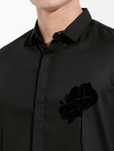 Men's Black Casual Printed Full Sleeves Shirt