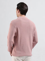 Men's Slim Fit Textured Polo Collar Tshirt