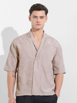 Men's Grey Casual Solid Half Sleeves Shirt