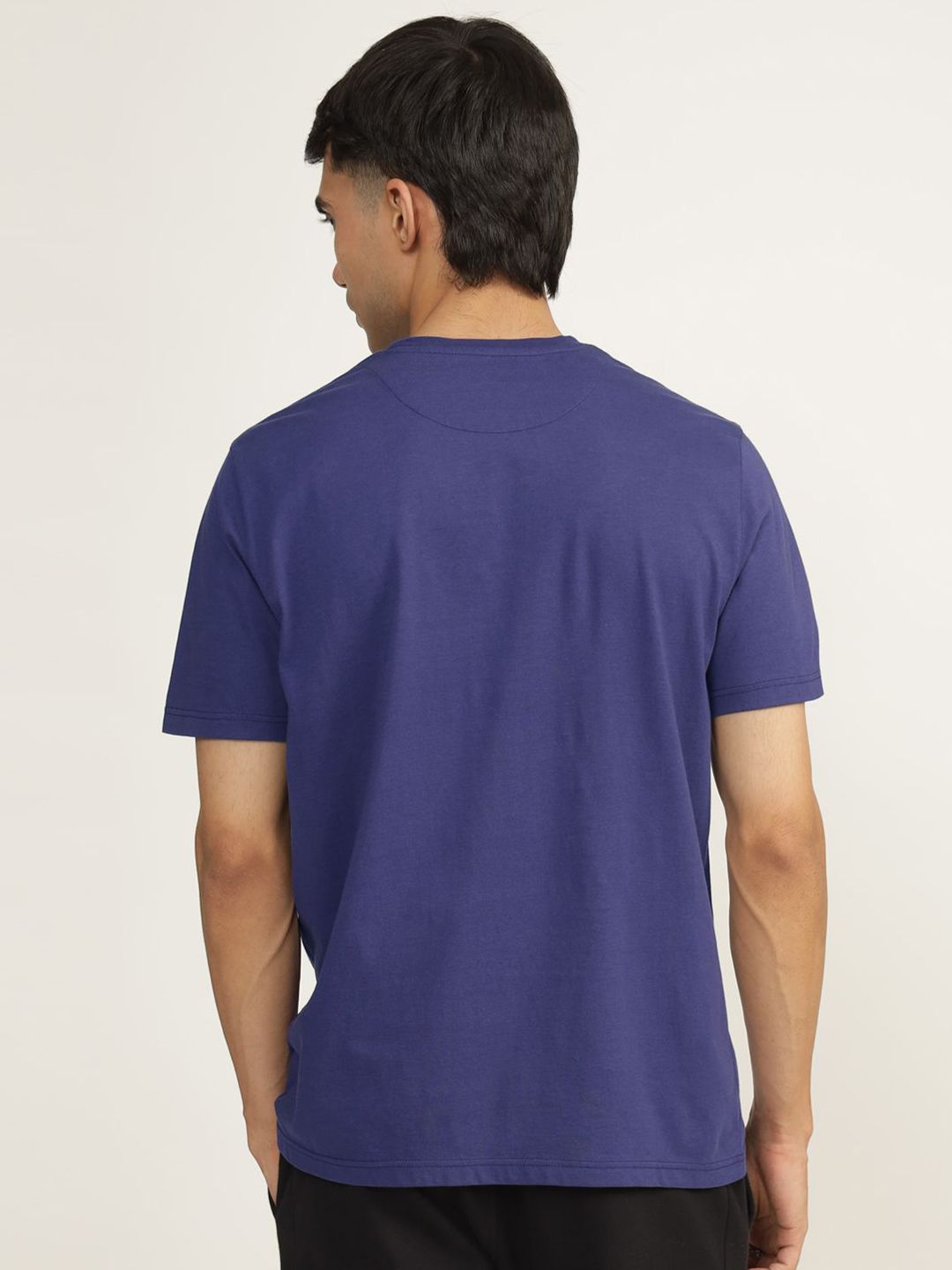 Men's Purple Casual Regular Fit Solid Half Sleeves Tshirt