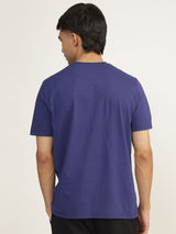 Men's Purple Casual Regular Fit Solid Half Sleeves Tshirt