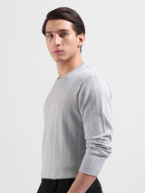 Men's Slim Fit Textured Round Neck Tshirt