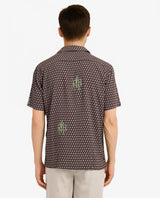 Men's Brown Casual Regular Fit Printed Half Sleeves Shirt