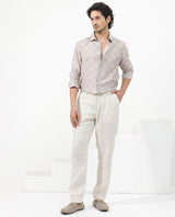 Men's Grey Casual Regular Fit Printed Full Sleeves Shirt