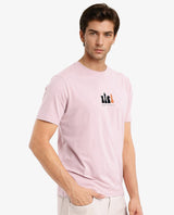 Men's Pink Casual Regular Fit Printed Half Sleeves Tshirt