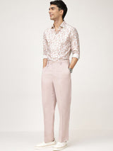 Men's Red Casual Regular Fit Printed Full Sleeves Shirt