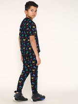 Boys Multicolor Casual Printed Regular Fit Half Sleeves Co-ord Set