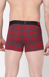 Men's Maroon Checks Mid-Rise Printed Trunk