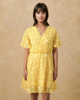Women's Yellow Half Sleeves Dress