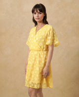 Women's Yellow Half Sleeves Dress