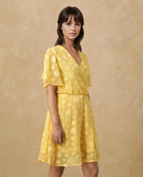 Women's Yellow Half Sleeves Dress