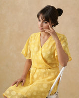 Women's Yellow Half Sleeves Dress