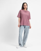 Women's Purple Casual Oversized Tshirt