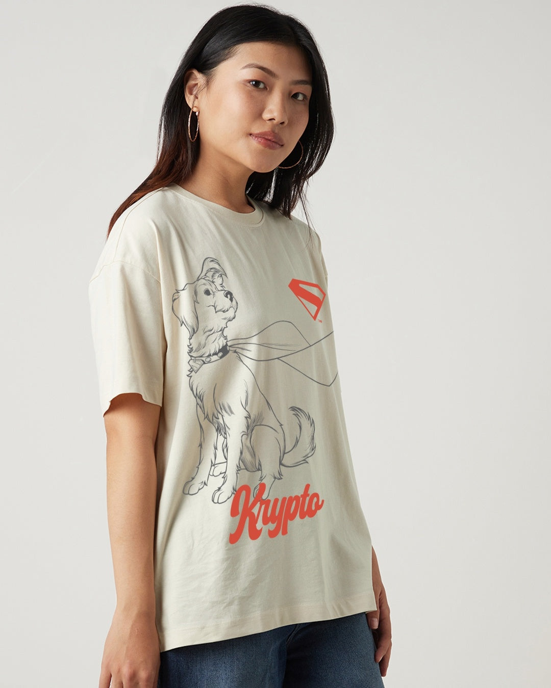 Women's White Streetwear Half Sleeves Tshirt