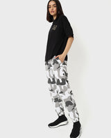 Women's Black Bearly Awake Graphic Printed Oversized Tshirt
