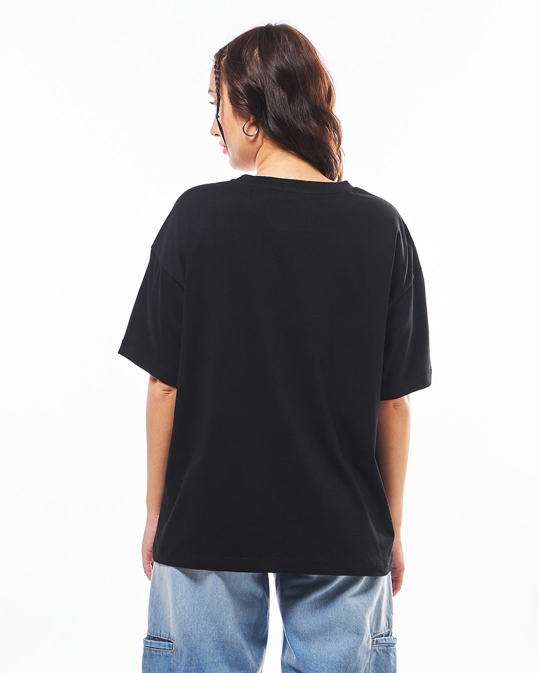 Women's Casual Oversized Fit Solid Half Sleeves Tshirt