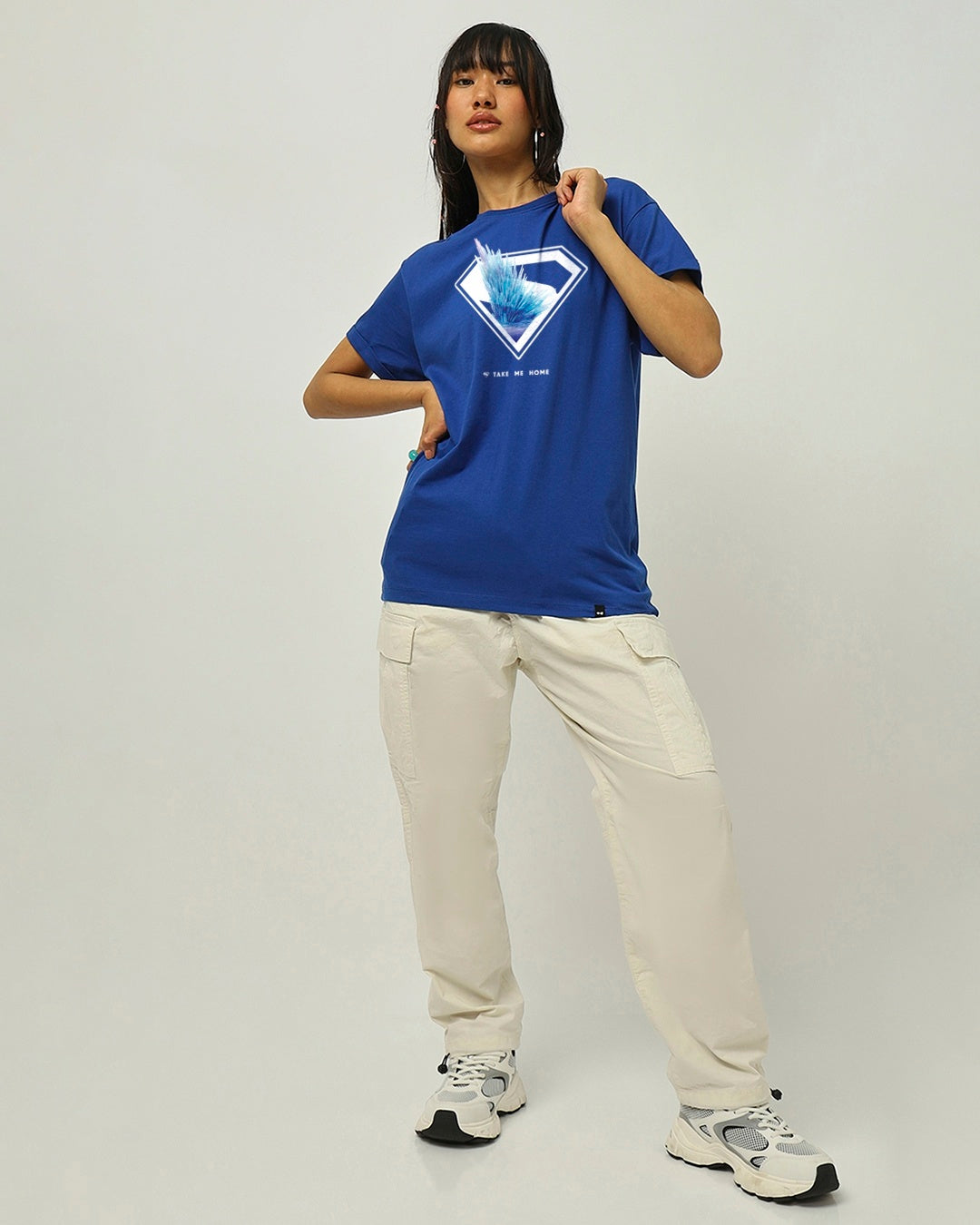 Women's Blue Boyfriend Tshirt