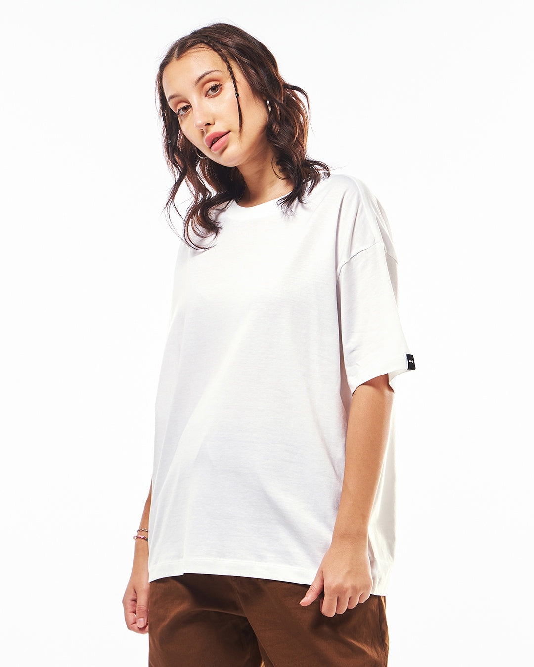 Women's Casual Oversized Fit Solid Half Sleeves Tshirt