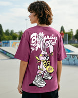 Women's Purple Billionaire Club Graphic Printed Oversized Tshirt