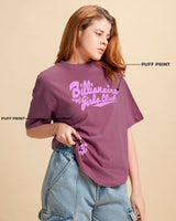 Women's Purple Billionaire Club Graphic Printed Oversized Tshirt